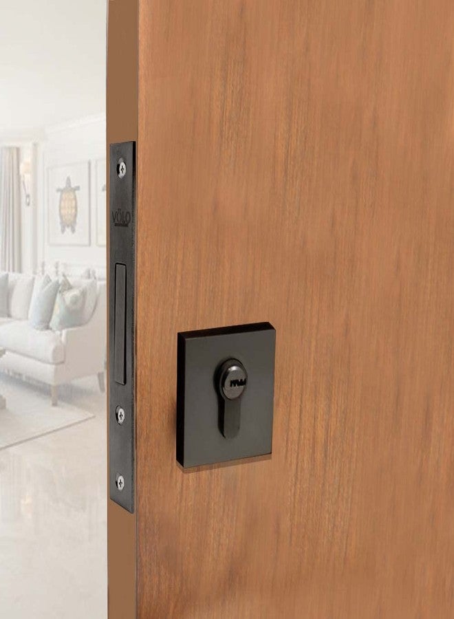 Volo Door Dead Lock with Brass 60mm Cylinder and computerised Keys for Exterior/Interior Door. (Satin Black) - Image 3